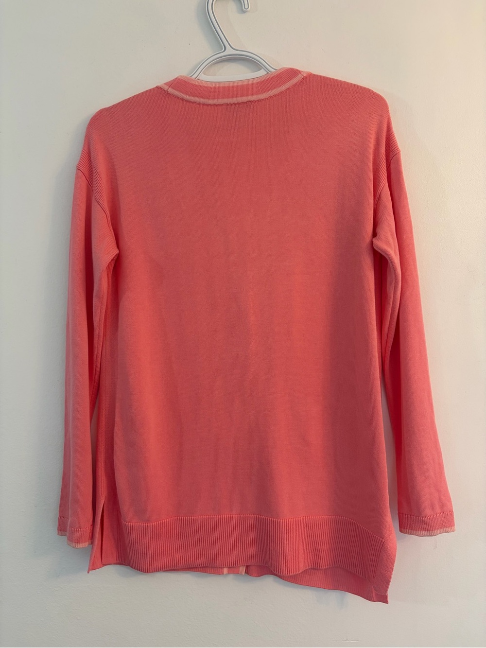 Talbots Coral Pink V-Neck Button Cardigan - Picture 3 of 6